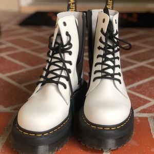 White Dr. Martens Jadon Platform Boots